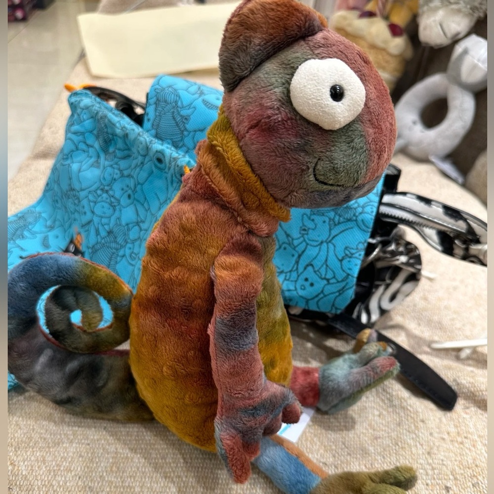 Jellycat London Colin Chameleon Lizard Plush RETIRED RARE NEW NWT Tie Dye